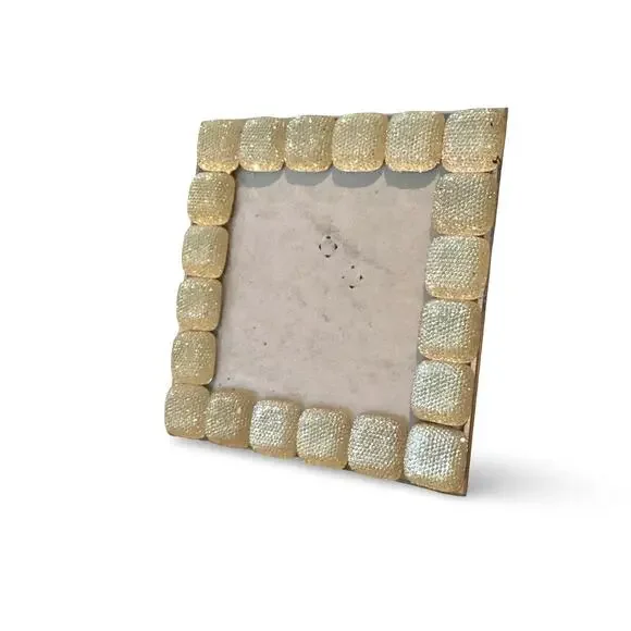 Isaac Jacobs International Golden Glitter Jewel Picture Frame