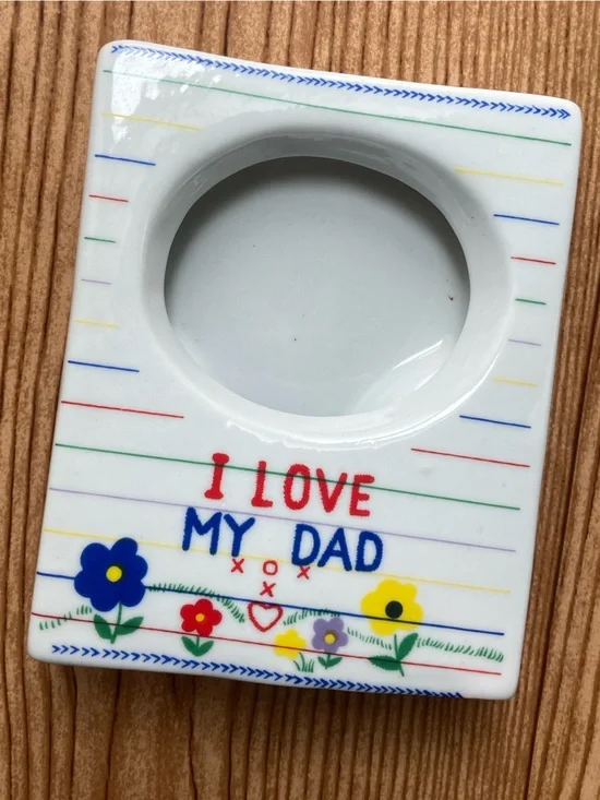 Vintage 90's I Love My Dad Ceramic Frame Daddy Father Crayon Primary Y2K