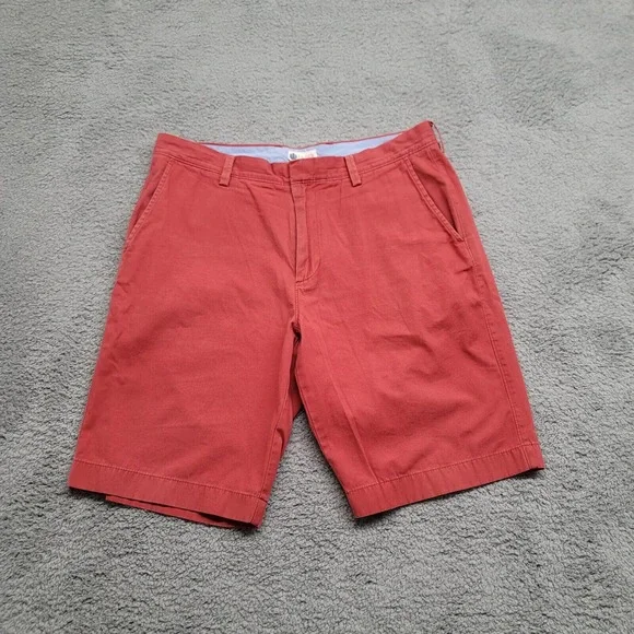 J.CREW Shorts‎ Mens 34 Red Chino Paisley lined Flat Front Casual Beach Mid RIse