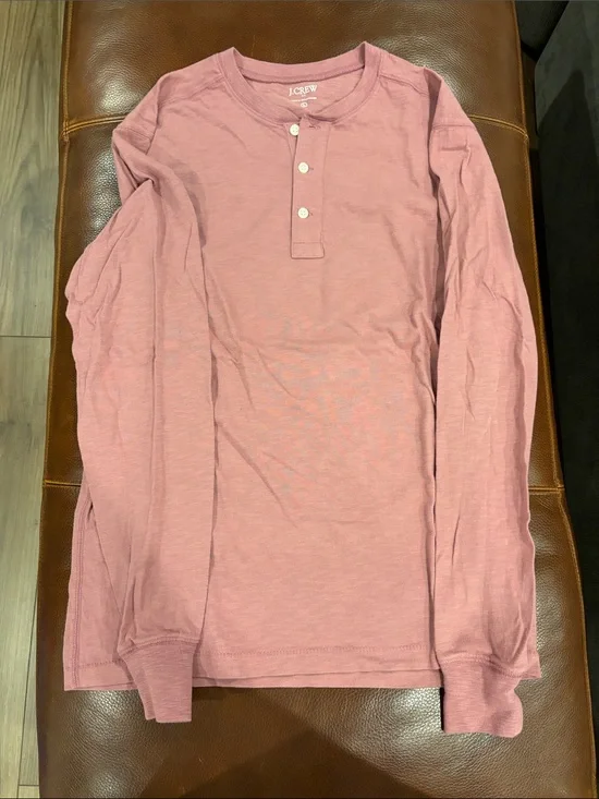 J. Crew Men’s Long-Sleeve Henley — Nantucket Red