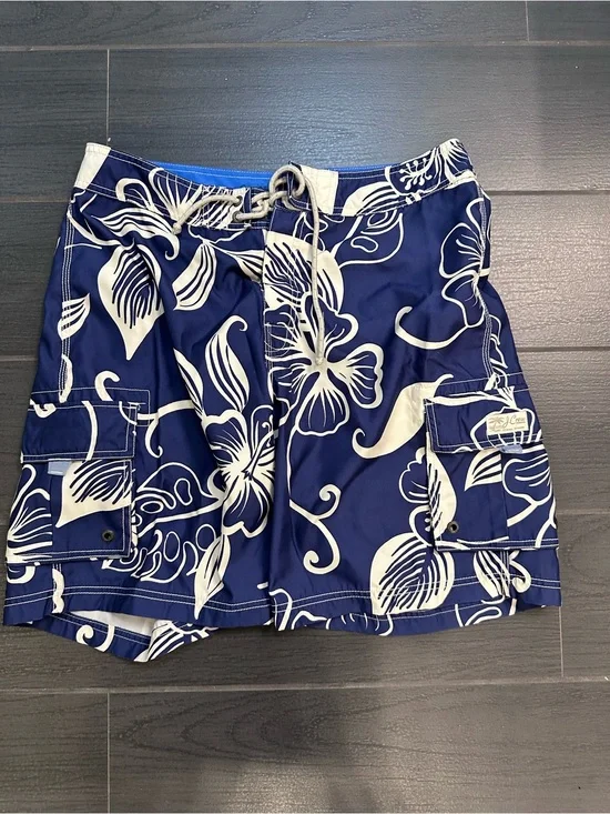 J. Crew Navy and White Floral Men’s Board Shorts
