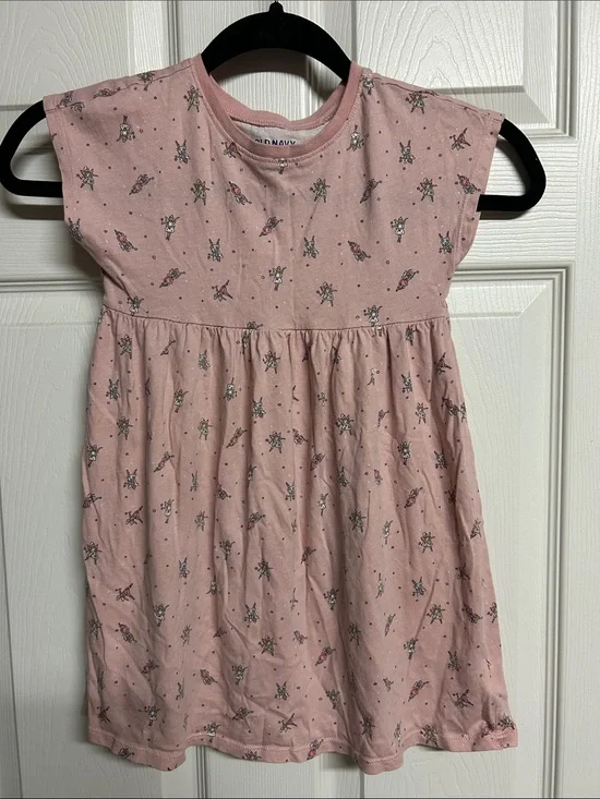 Old Navy Light Pink Floral Fairy Print Dress