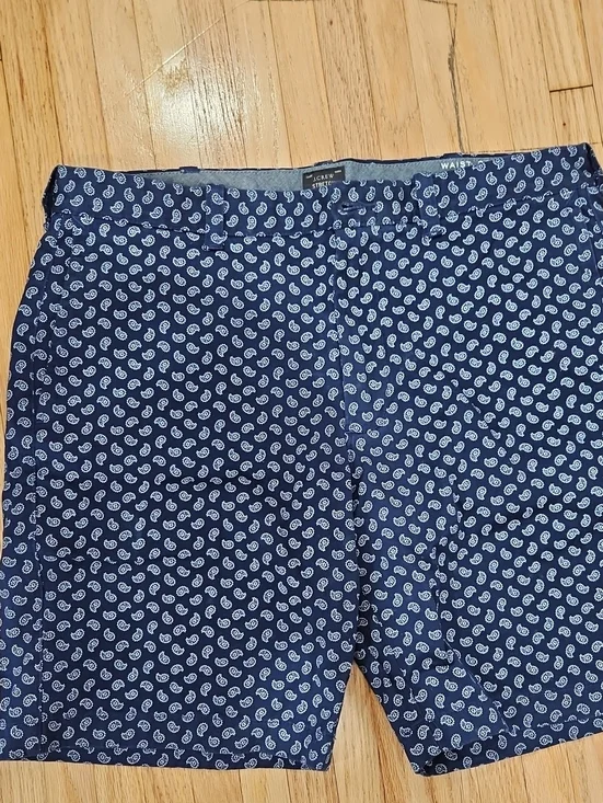 J. Crew Navy Paisley Cotton Chino Shorts