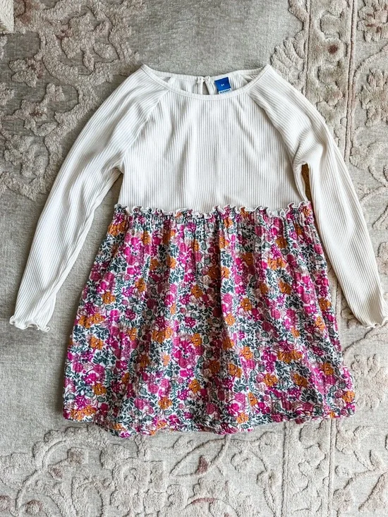 Ribbed Floral Dress 5T