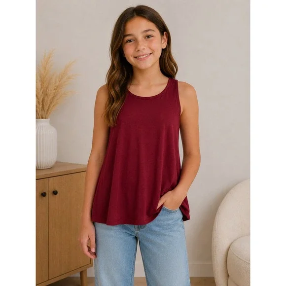 Color Bear Kids‎ Burgundy Sleeveless Swing Tank Size 4-5 GD300 USA Made