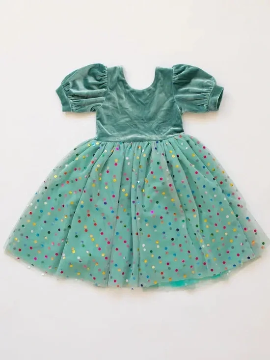 Ollie jay 2t  Diana Dress in Minty Confetti