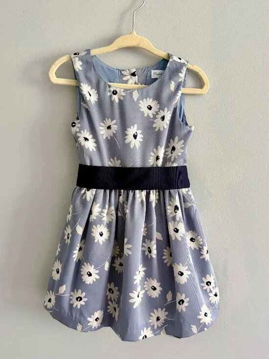 Ralph Lauren Baby Girls Blue Floral Sleeveless Party Dress 12M