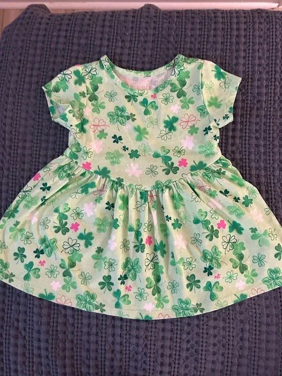 Children’s Place Green Clover Print Kids Dress