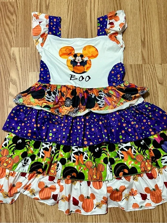 Halloween Mickey Boo Ruffle Dress