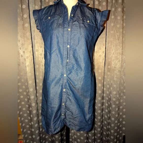 CALVIN KLEIN Jeans Kid's Button-Up Shirt Dress L 12/14