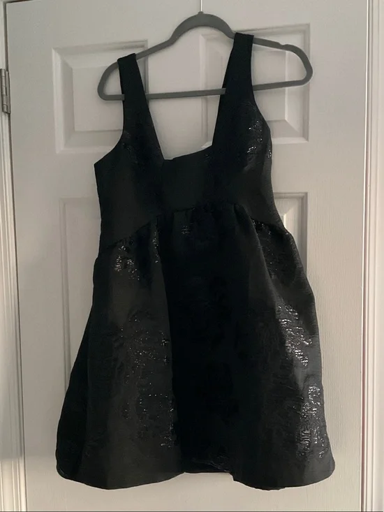 Anthropologie Black Girls' Sleeveless Jacquard Party Dress