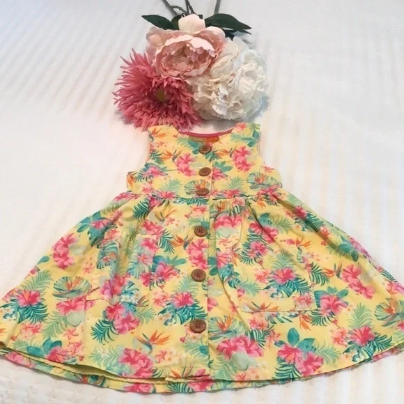 Penelope Mack Floral Button Down Dress Size 18 Months Sleeveless