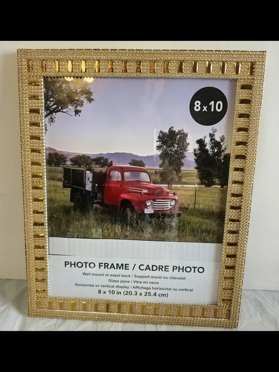 Gold Beaded 8x10 Photo Frame - Decorative Home Accent New Handmade