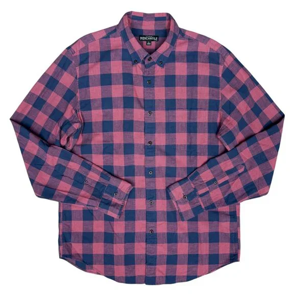 EUC Men's J. CREW Checkered Plaid Long Sleeve‎ Button Down Shirt | Size L