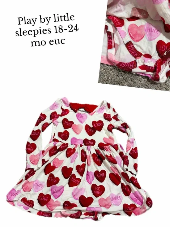 Little sleepies 18-24 month heart dress bamboo