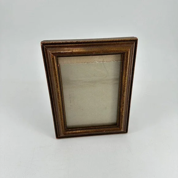 Vintage Style Bronze Gold Beaded Wood Picture Frame 5x7 Tabletop Wall Decor‎