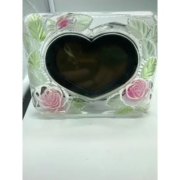 Vintage Iridescent Roses Crystal Picture‎ Frame Studio Nova Y2K 5.75