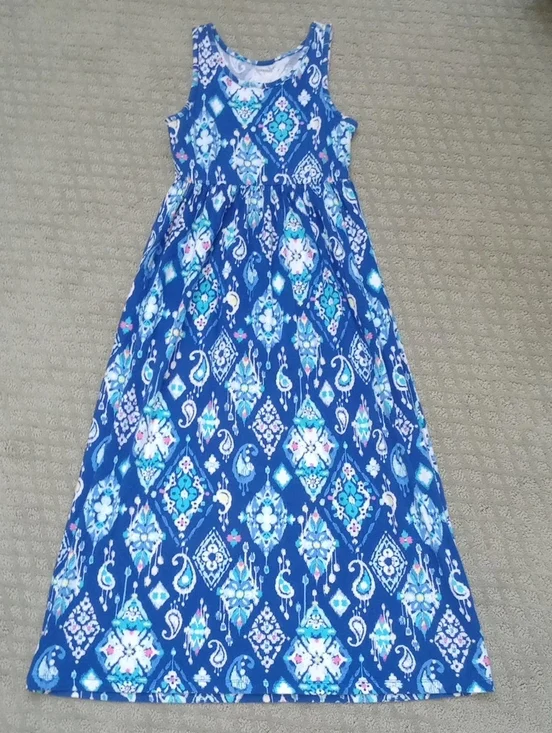 Gymboree Blue Printed Sleeveless Maxi Dress