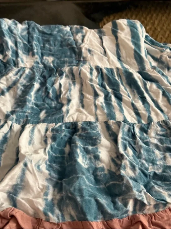 Vintage Havana Blue and White Tie-Dye Maxi Skirt