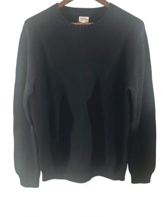 J. Crew Black Basket-Stitch Crewneck Sweater Size Men’s Large (NWT)
