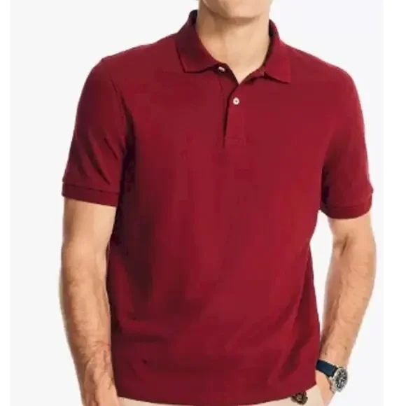 J. Crew Repp Polo Shirt Men XL Burgundy Red Pique Short Sleeve Cotton Mesh