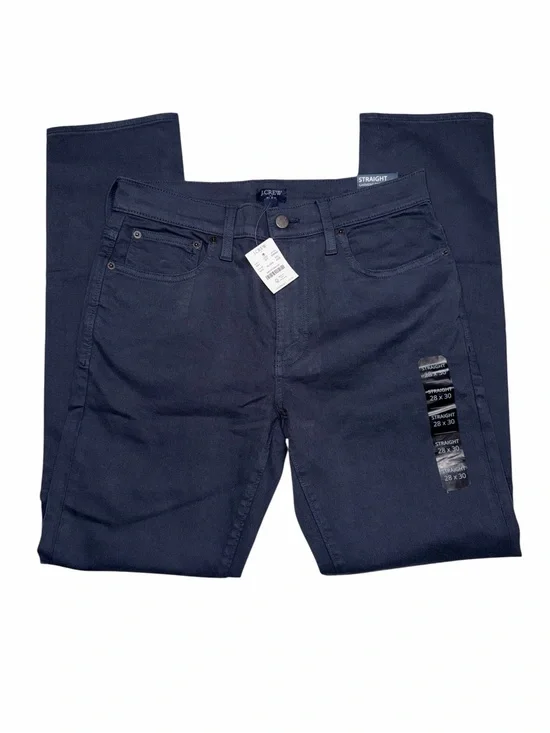 J. Crew Men's Jeans 28x30 Straight Garment Dyed 5 Pocket Cotton Flex NEW