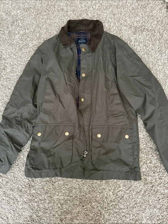 J. Crew Olive Green Field Jacket with Corduroy Collar