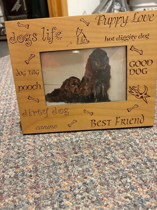 New Wooden 'Best Friend' Dog Photo Frame - Natural Brown