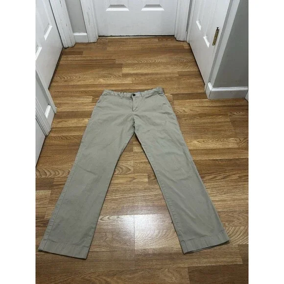 J Crew Flex Straight Chino Pants Mens 32 x 32 Khaki Stretch Business Casual