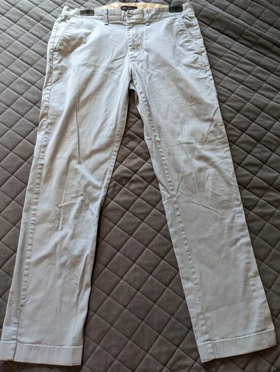 J. Crew Mercantile Flex Men's Cotton Light Blue Straight Leg Size W32 L32 Chinos