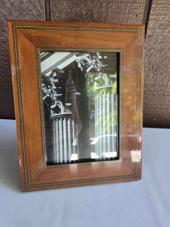 Wooden Picture Frame with Decorative Inlay
