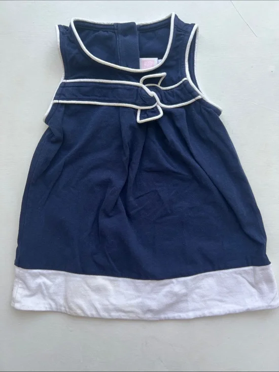 Janie and Jack Navy Dress with White Trim