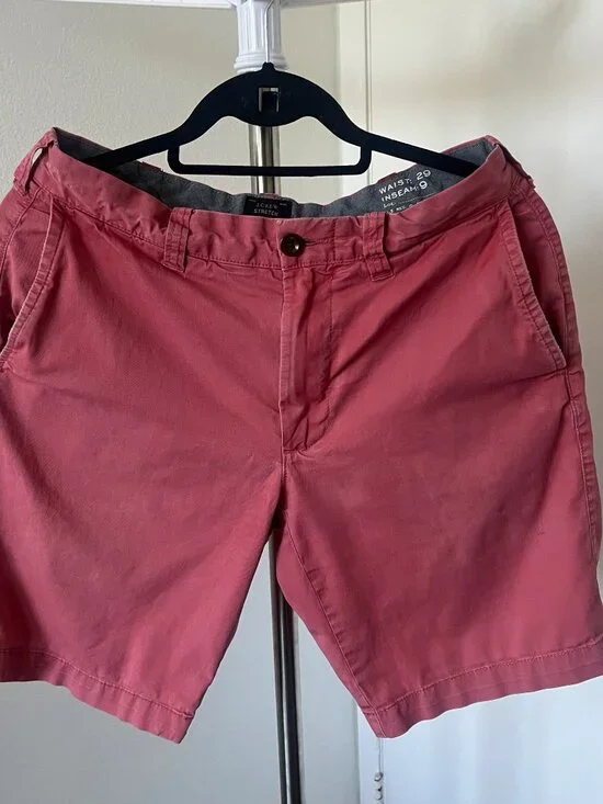 J. Crew Men's Stretch Chino Shorts Pink Size 29x9