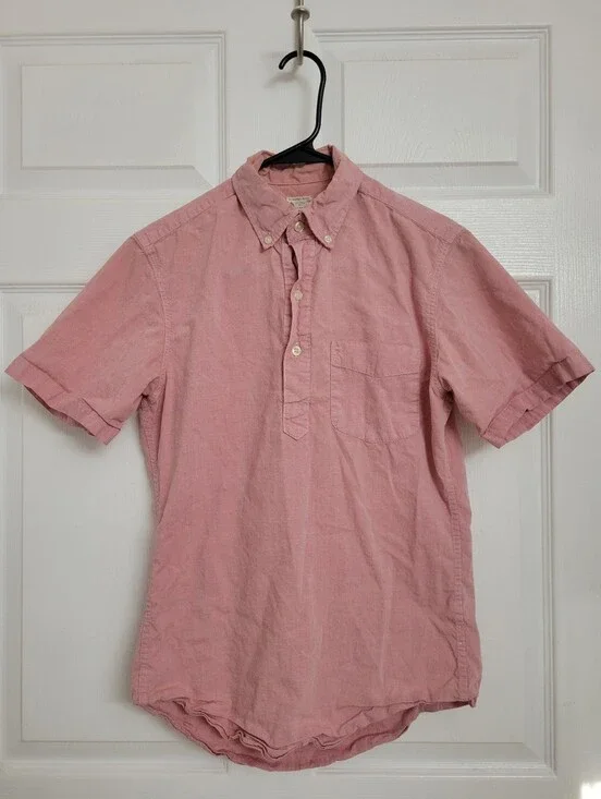 Men's Pink Short Sleeve Buttondown