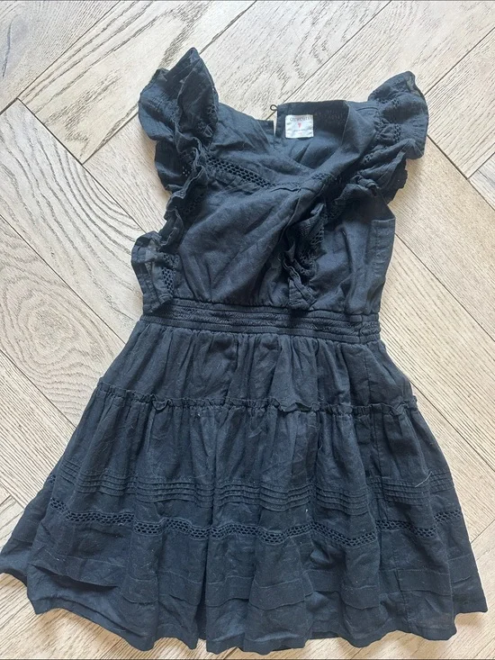 Crewcuts Black Ruffle Lace Tiered Dress