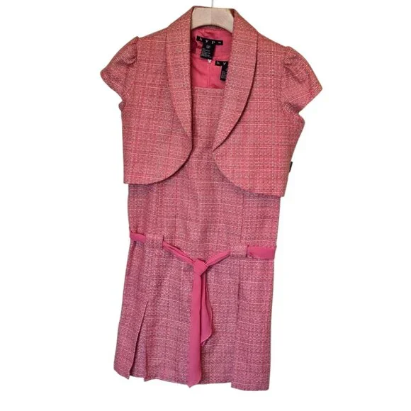 Girls 2 Piece HYPE Tweed Dress and Jacket sz 14