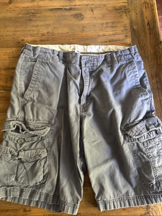 J. Crew Men's Light Gray/blue Cargo Shorts