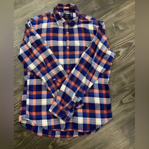 J. Crew Slim Fit Medium Men’s Flannel Button‎ Down Shirt