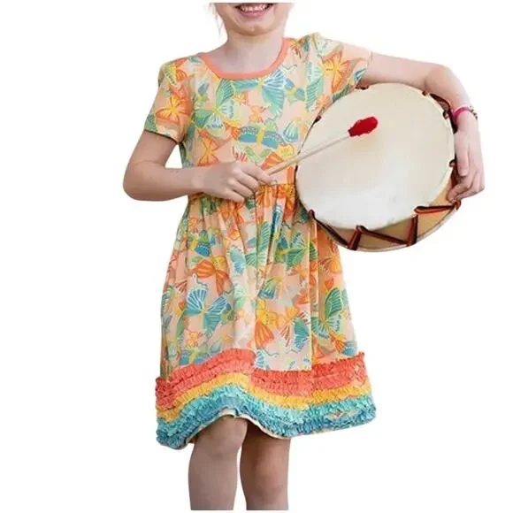 Matilda Jane Butterfly Print Ruffle Lap Dress 6-12 M