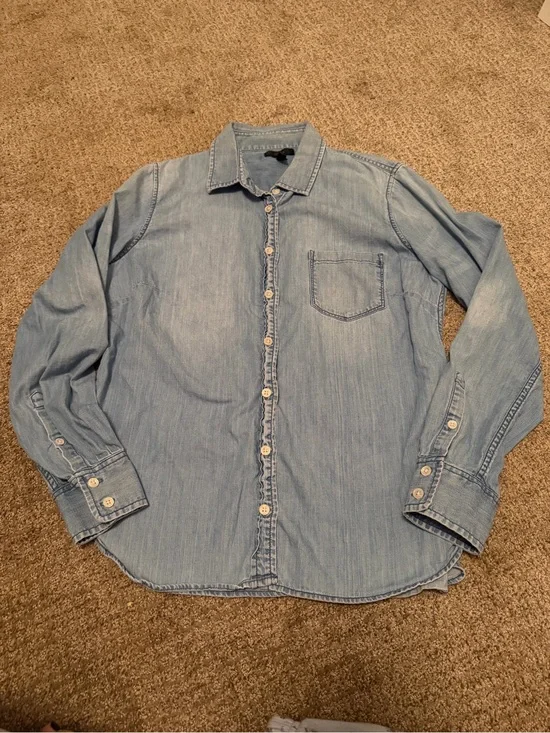 J. Crew Light Blue Denim Button-Down Shirt