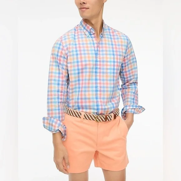 J Crew Slim gingham flex casual shirt Item BP987