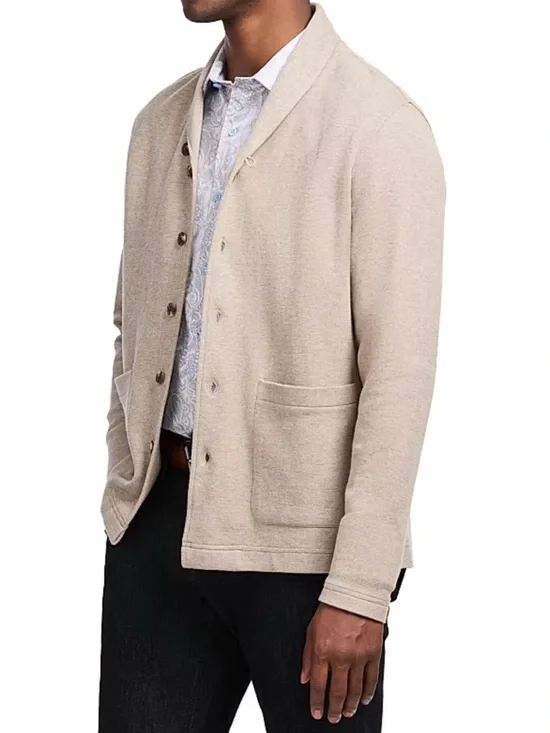 J. Crew Beige Fleece Shawl-Collar cardigan (SKU765)