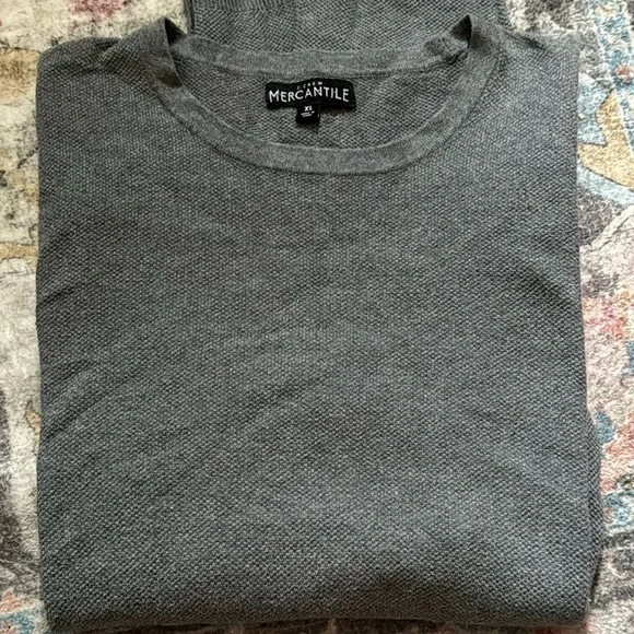 J. Crew Mercantile 100% cotton light sweater gray crew neck long sleeves Sz‎ XL