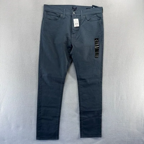 J Crew Jeans Mens 33x32 Blue Slim Fit Denim 5 Pocket Garment Dy Flex Cotton NEW