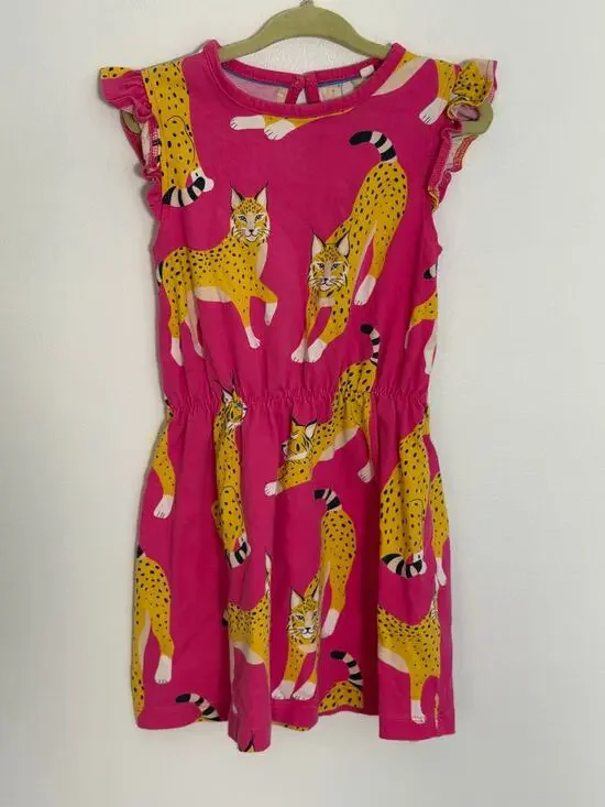 Mini Boden Pink Summer Cat Dress size 4-5