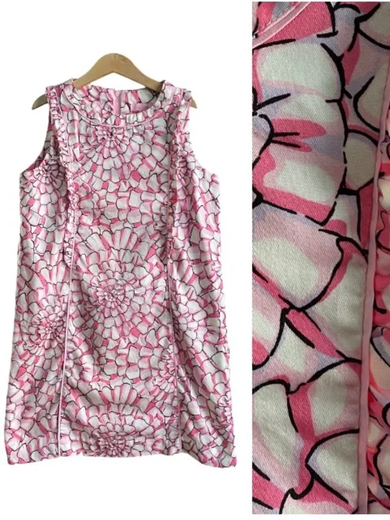 Lilly Pulitzer Girls Pink Floral Shift Dress 12