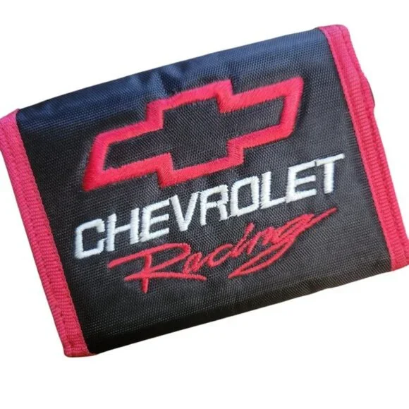Chevrolet Racing Wallet Black‎ Red Embroidered Bifold