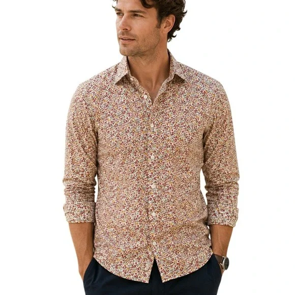J.Crew‎ Slim Flex Washed Floral Button Down Shirt Men's Medium