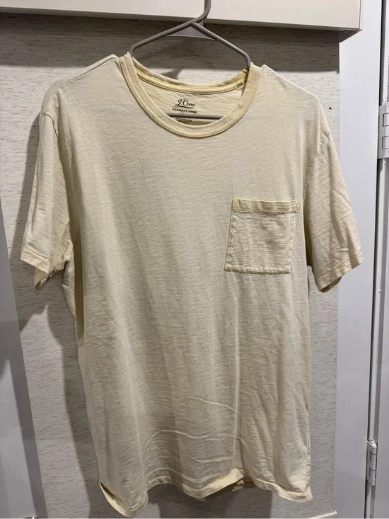 J. Crew Men's Light Yellow Pocket T-Shirt