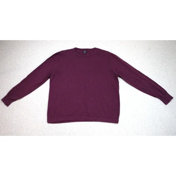 J.Crew‎ Sweater Mens XL Burgundy 100% Cotton Knit Crew Neck Long Sleeve Pullover